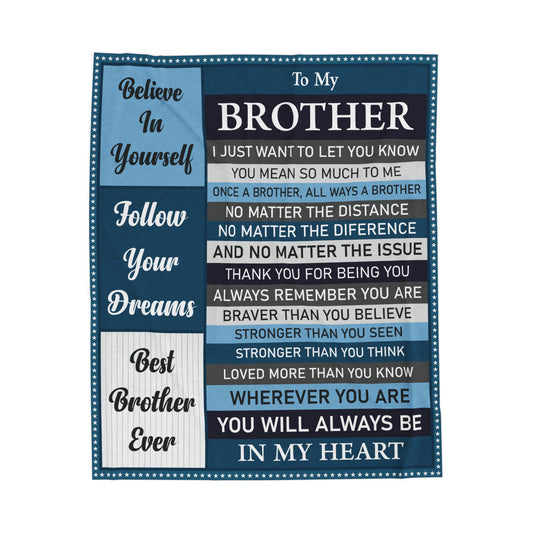 To My Brother | Velveteen Plush Blanket