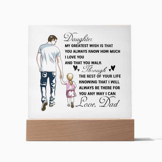 To My Daughter | Square Acrylic Plaque